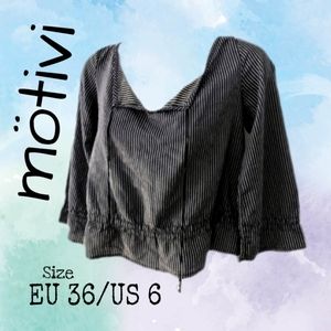 LAST CALL! ⚡Made in Italy Mötivi boho pinstripe blouse, EU 36/US 6